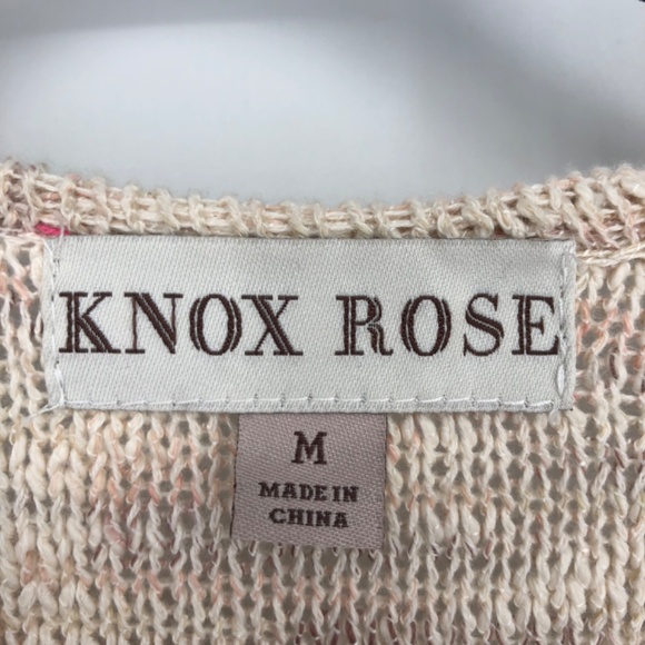 Knox Rose Womens Cardigan Size M Western Fringe Boho Open Front Crochet Dolman - Picture 2 of 12